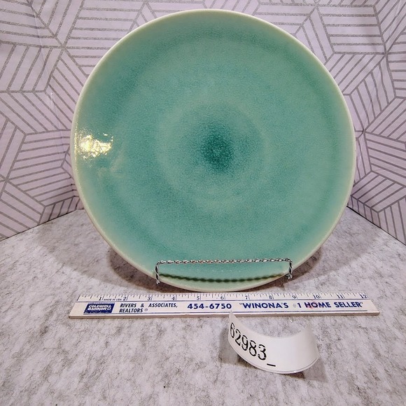 Jars France Tourron XL Chop Plate Platter 12.2" Green Crackle Glaze - Picture 6 of 6